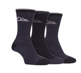 Storm Bloc Womens Marl Cushioned, Crew Length, Boot Socks 4-8 | Black 3 Pack