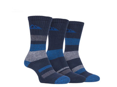 Storm Bloc Mens Stripped Everyday Socks 6-11 | Blue 3 Pack