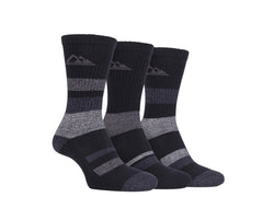 Storm Bloc Mens Stripped Everyday Socks 6-11 | Grey 3 Pack