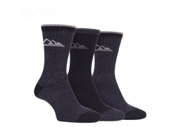 Storm Bloc Womens Marl Cushioned, Crew Length, Boot Socks 4-8 | Black 3 Pack