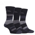 Storm Bloc Womens Striped Boot Socks 4-8 UK | Black 3 Pack