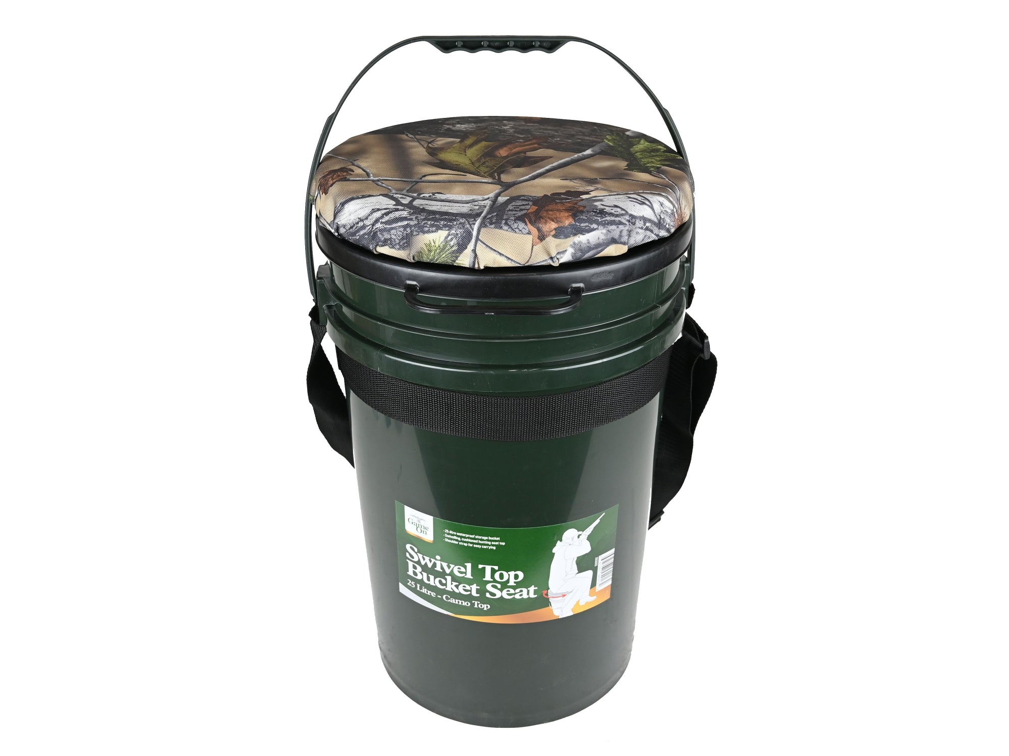 Game On Waterproof Storage Bucket 25L with Swivel Seat