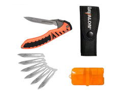 Havalon Folding Knife Piranta Forge Orange Stainless Set
