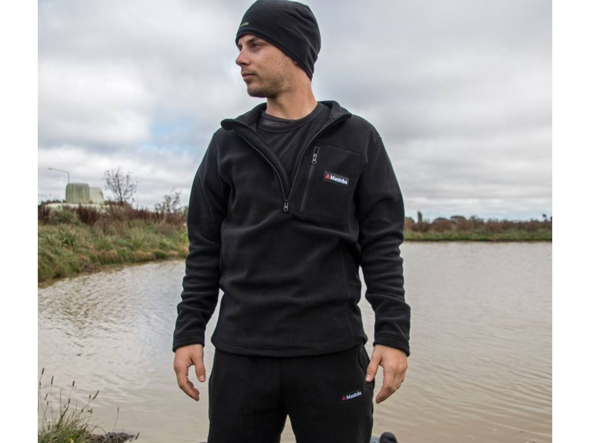 Manitoba Premium Fleece Top: Black