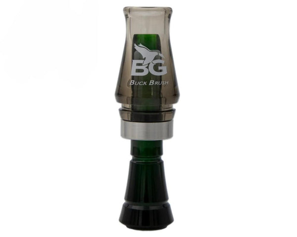 Buck Gardner Duck Call ‘Buck Brush Short Barrel’ Single Reed, Poly | Smoke & Green