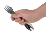 Stainless Steel Spork with Mini Serrated Knife